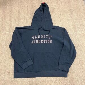 Vintage Aeropostale Hoodie Mens XL Blue 2000s Y2K Varsity